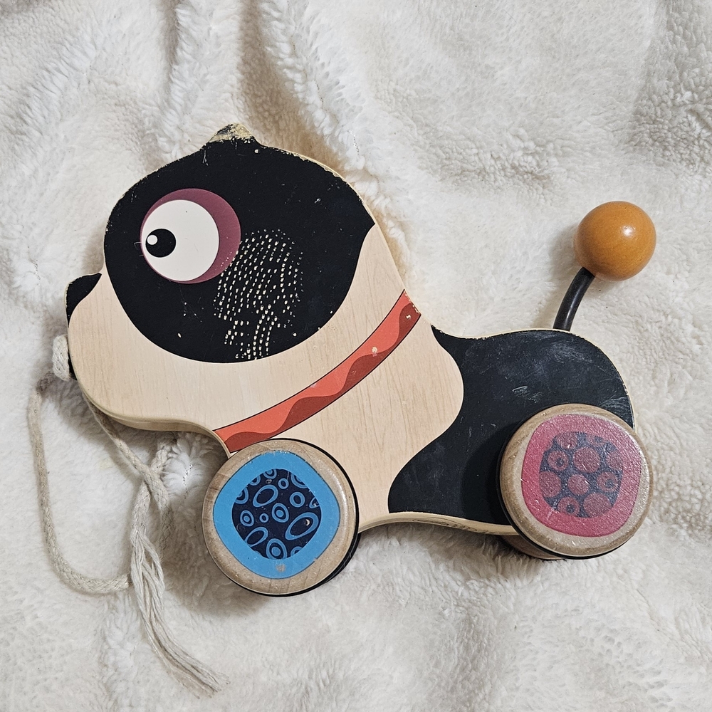 Happy Go Wooden Pull Toy Dog